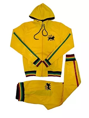 Time Is Money Men's Designer Rasta Urban Slayer Shiny Tracksuit Green Black Red • $87.54