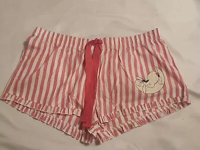 Primark Eeyore Winnie The Pooh Pink Lounge Pants Shorts Striped Size Large • £9.99