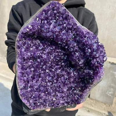 15.6lb Large Natural Amethyst Geode Quartz Cluster Crystal Specimen Healing • $1.25