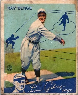 1934 Goudey RAY BENGE Brooklyn Dodgers #24 *Low Grade Filler* SET BREAK • $20