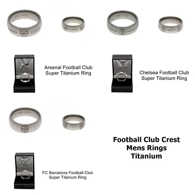 £40 • Buy FC Football Club Crest Mens Super Titanium Rings Arsenal FC Chelsea FC FCBarca