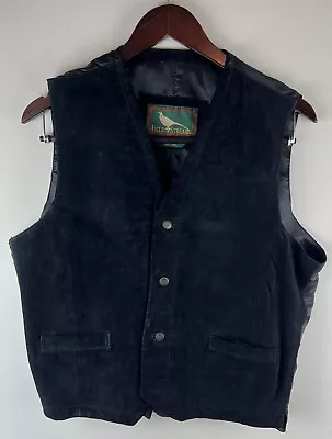 Vintage Field And Stream L Black Suede Vest • $21.99