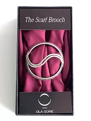 Ola Gorie Orkney Scottish Sterling Silver Wave Large Round Scarf Brooch Boxed. • £70