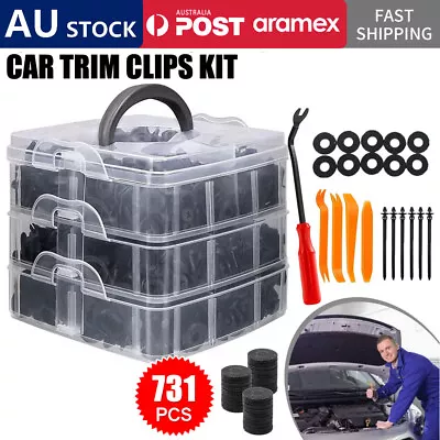 731pcs Car Trim Body Clips Kit Rivet Retainer Auto Panel Bumper Plastic Fastener • $17.59