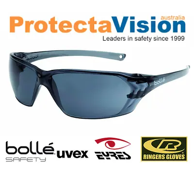 2x Pairs Bolle Safety Glasses - Prism - Smoke Lens Sunglasses  • $35.50