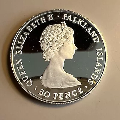 50 Pence Silver .925 Proof  1980 Falkland Islands • £0.99