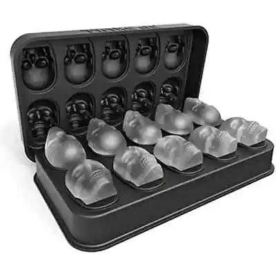 Ice Machine Mold For Whiskey 10 Cavity Skull Ice Cube Tray With Funnel  • £11.57