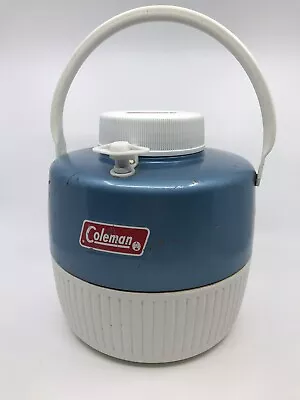 $19 • Buy Vintage 1974 Coleman Blue 1 Gallon Water Jug Cooler Top Spout With Cup