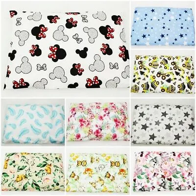 Baby Pillowcase 40 X 60 Pillow Cover Zipped Case 60+ For Cot Bed Flowers Animals • £5.99