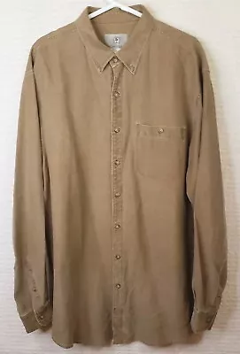 The Territory Ahead Shirt Mens 2XT Camel Color Long Sleeve Silk Cotton Nice Feel • $23.93