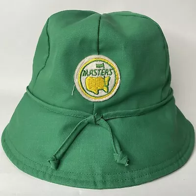 Vintage 70s Happy Cappers The Masters Golf Green Cotton Bucket Hat RARE Golfing • $85.66