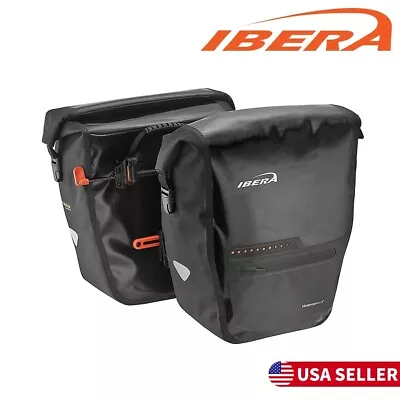 Ibera Bike Panniers Bag Rear Waterproof Bicycle Carrier Clip-On Double Trunk Bag • $139.99