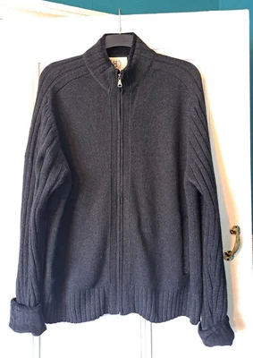 £8.99 • Buy M&S Blue Harbour Charcoal Wool Blend Zipped Cardigan Size Xl