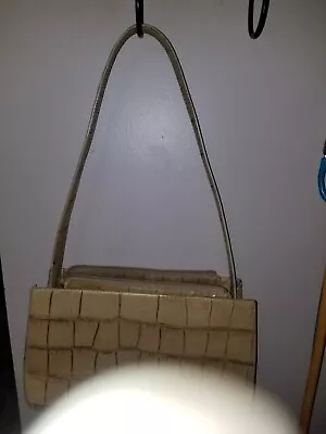 Vintage Francesco Biasia Leather Stamped Crocodile Design Small Bag • $15