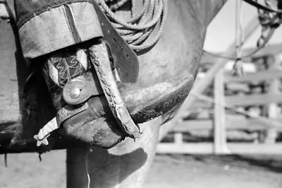 Boots Spurs Horse Stirrups Montana Cowboy West Vintage Old Photo Multiple Sizes • $33