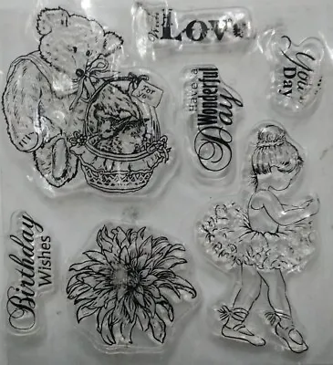 Personal Impressions Clear Rubber Stamps X7 Lindsay Mason Birthday Wishes NEW • £2.25