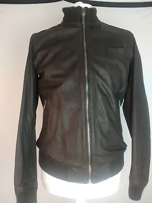 Massimo Dutti Brown Leather Reversible Leather Bomber JacketUK 38 • £125