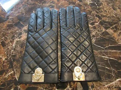 Michael Michael Kors Quilted Leather Hamilton Lock Leather Gloves Assorted Sizes • $52.99