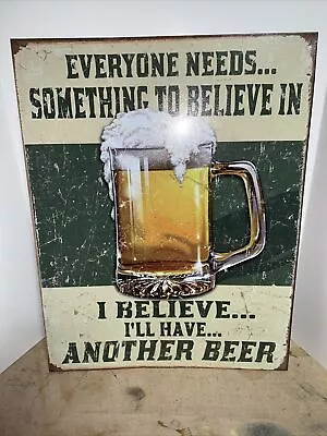 Vintage Metal Beer Drinking Sign • $20