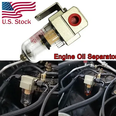 Engine Oil Separator Catch Can Reservoir Tank Breather Filter Baffled PCV Valve • $15.99