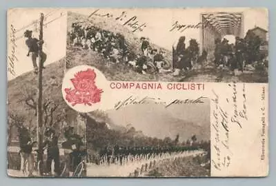 Italian Military BICYCLE REGIMENT  Compagnia Ciclisti  Antique Bike Postcard '04 • $39.99