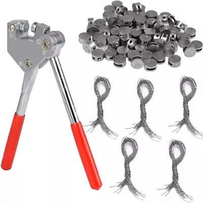 100 Seals 100Seal Wire Kit Electric Meter Tags Sealing Pliers Security Lead Seal • £17.15