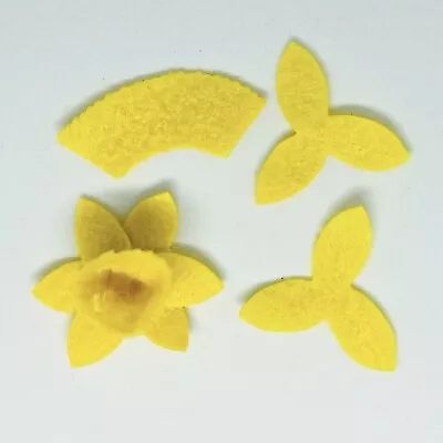 Felt Daffodil Flowers Die Cut Felt Daffodils DIY Flower Kit • £4