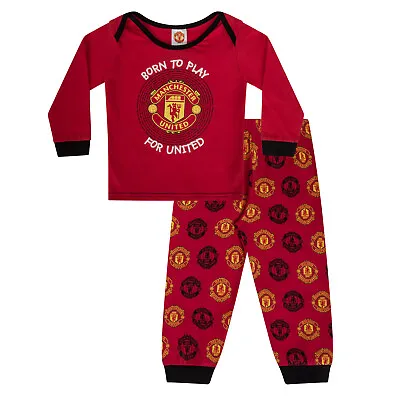 Manchester United Baby Pyjamas Long Boys Kids Official Football Gift • £9.99