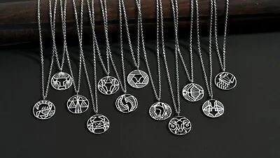 Zodiac Star Sign Pendant Necklace In 925 Solid Sterling Silver 7.5 Grams • £21.95