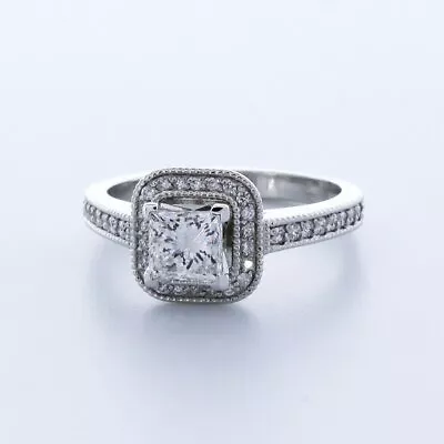 1.5CT Lab-Created Diamond D/VVS2 Princess Cut Platinum Prong Vintage Accent Ring • $1974