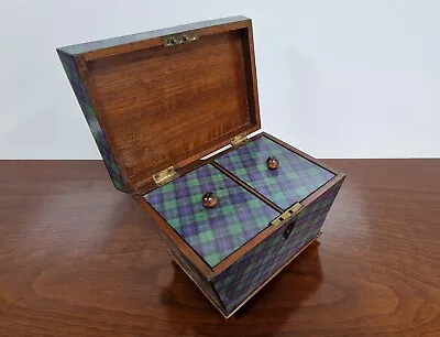 Tartan Ware Tea Caddy  'ROBERTSON'. Rare • £295