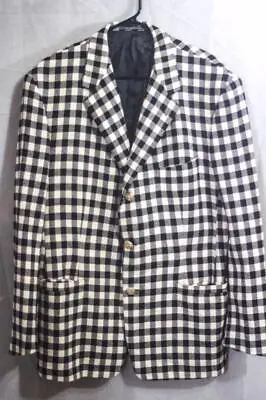 Mens GIANNI VERSACE Couture Black White Check Blazer Jacket W Medusa Buttons 50 • $95