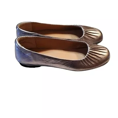 NWTB Me Too Starwood Women's  Silver Leather Ballerina Flats Size 8M • $50