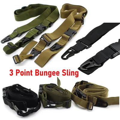 3 Point Bungee Sling Rifle Gun Adjustable Strap Tactical Quick Detach QD Mount • $10.98