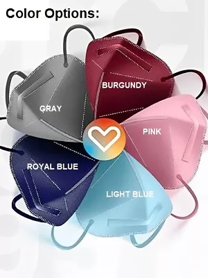 100Pcs Red Gray Blue Pink Variety KN95 Face Mask 5 Layer Disposable Respirator • $8.99