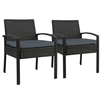 $208.95 • Buy Set Of 2 Outdoor Dining Chairs Wicker Chair Patio Garden Furniture Lounge Settin