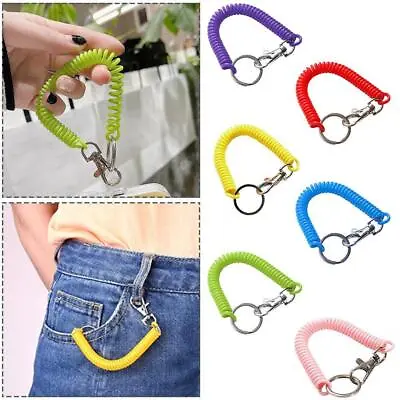 Spirals Clip On Ring Stretchy Elastic Coil Spring Keyring Chain NICE BEST Hot G6 • £1.46