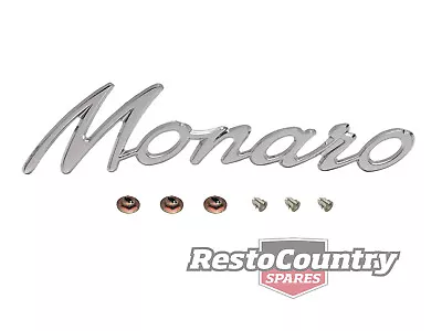 Holden - MONARO -Badge Chrome  + Clips HK HT HG Gts Emblem Logo  • $49.95