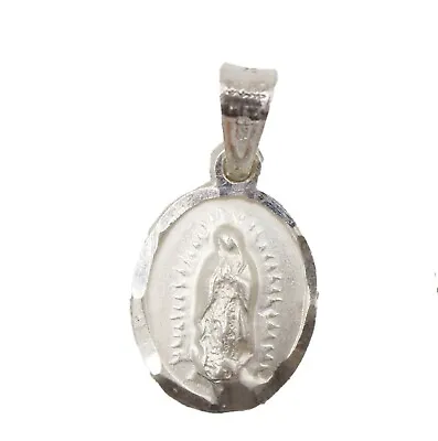 Virgen De Guadalupe .925 Sterling Silver Pendant Medal With 18 Inch Chain  • $25.45