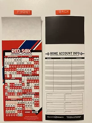 Mlb Boston Red Sox 2024 Magnet Schedule (9  X 3 1/2 ) Teams Dates & Times - New • $4.50