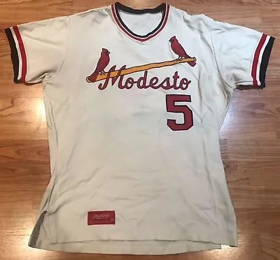 RARE 1973 Modesto Reds Home White Game Used UNIFORM #5 Size 44 Jersey + Pants • $250