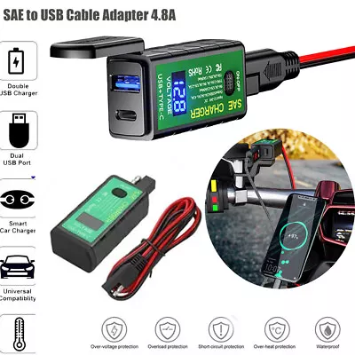 Motorcycle Bike SAE To USB Charger Cable Adapter 4.8A Waterproof For GPS Phone • $26.20