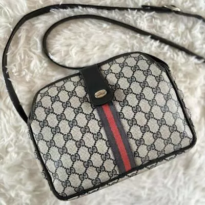 Authentic Gucci Crossbody Shoulder Bag Rare Sherry Line Interlocking Pvc Vintage • $398