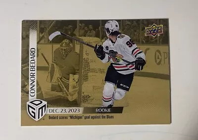 2023-24 UD Game Dated Moments Michigan Goal Gold CONNOR BEDARD Limited To 100 • $219.48
