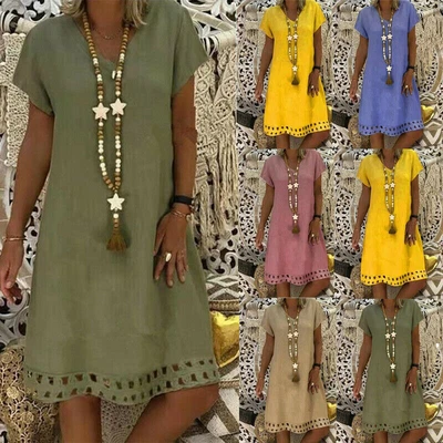 $27.38 • Buy Women Lady Tank Top Mini Dress Floral Summer Casual Prom Party Loose Tunic Shirt