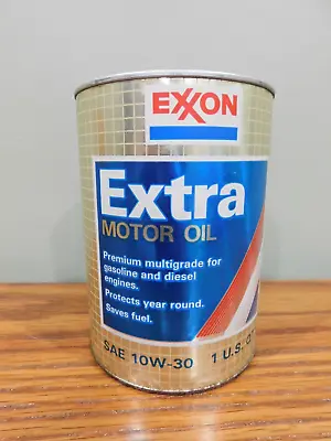 $21.99 • Buy Vintage Exxon Extra Motor Oil Cardboard Can Full Quart Advertising