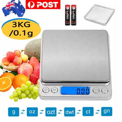 3kg 0.1g Kitchen Digital Scale Electronic LCD Balance Food Weight Postal Scales • $11.55
