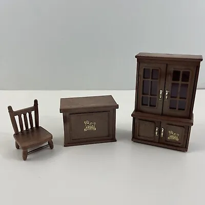 Maple Town 1986 Cabinet Hutch Desk And Chair Calico Critters Furniture Bandai • $19.99