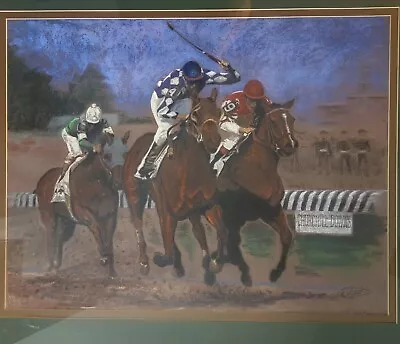 Charlene Mitchell-Pastel Painting- Churchill Downs Horse Racing • $595