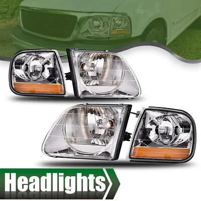 Pair Headlights & Parking Corner Lights Fit For 97-03 Ford F150/99-02 Expedition • $56.90
